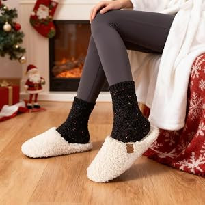 EverFoams Women's Fuzzy Slip-on Slippers Soft Comfy Memory Foam Indoor House Shoes | Amazon (US)