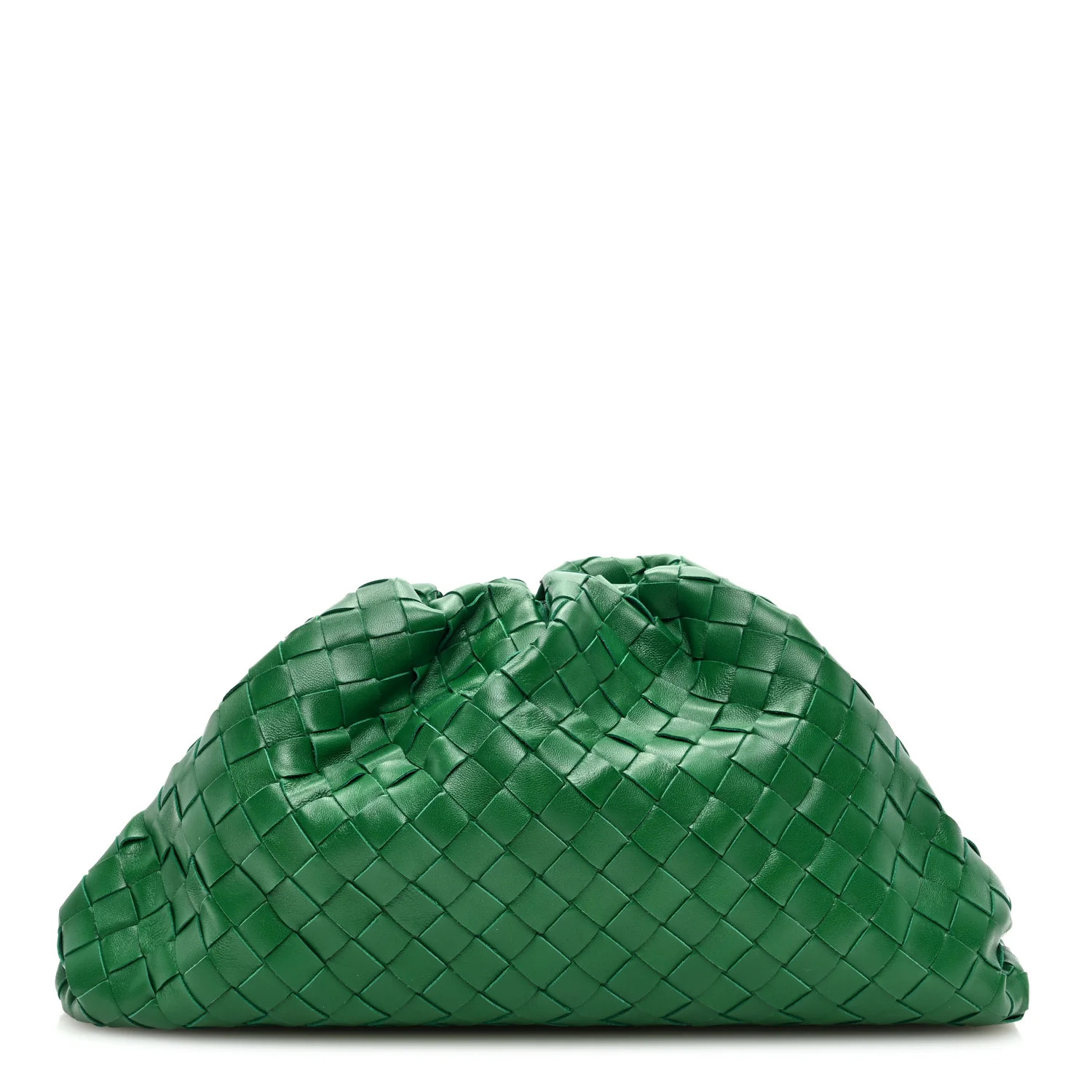 Nappa Maxi Intrecciato The Pouch Oversized Clutch Racing Green | FASHIONPHILE (US)