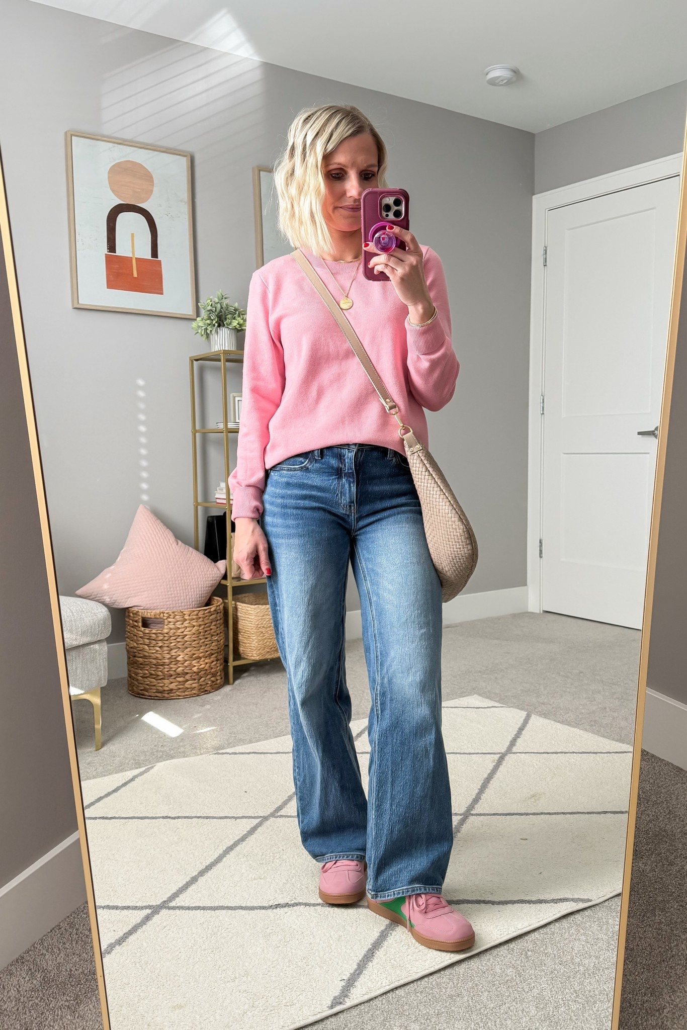 What I wore today! A pink sweater with jeans! Cute winter outfit perfect for Valentine’s Day! 
Sweater- small
Jeans- 25/28” inseam
Crossbody purse- large

#LTKootd #LTKPetite #LTKSeasonal