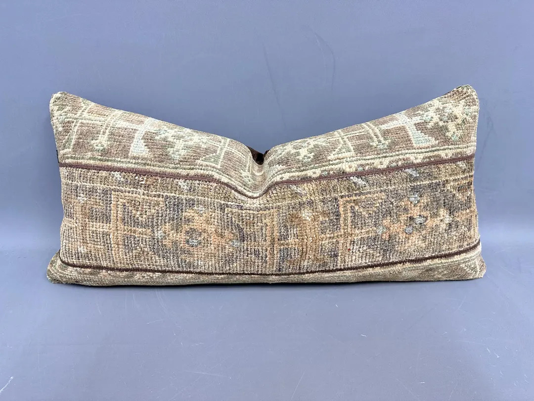 Antique Pillows, Boho Pillow, 16x36 Pillow for Couch, Turkish Kilim Pillow, Brown Pillow, Tribal ... | Etsy (US)