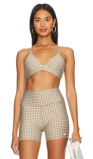 Airlift Gingham Splendor Bra in Macadamia | Revolve Clothing (Global)