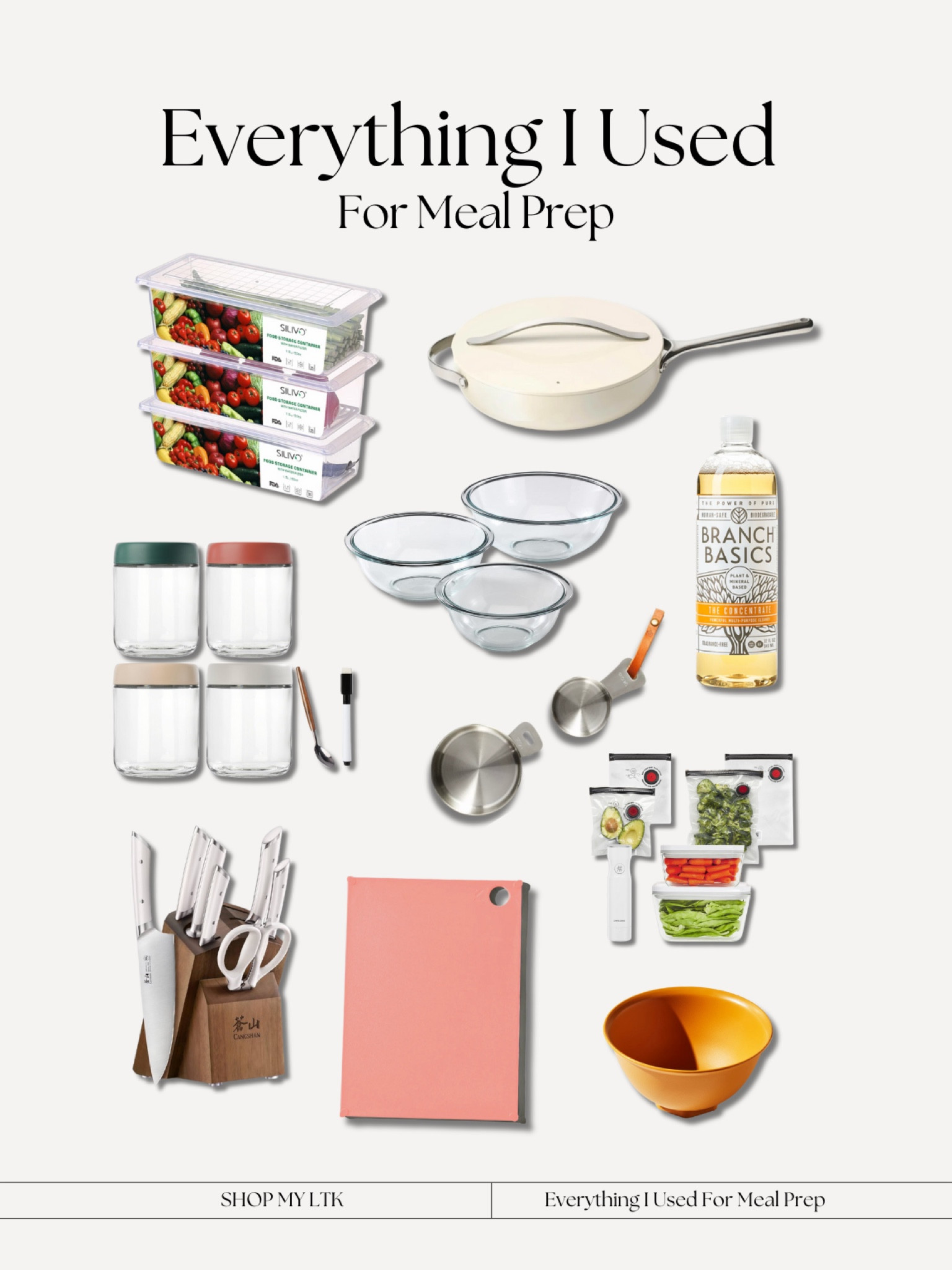 Everything I used to meal prep for the week // kitchen essentials. fruit storage containers. saute pan. cutting board. for the cook.

#LTKHome #LTKFindsUnder100 #LTKFindsUnder50