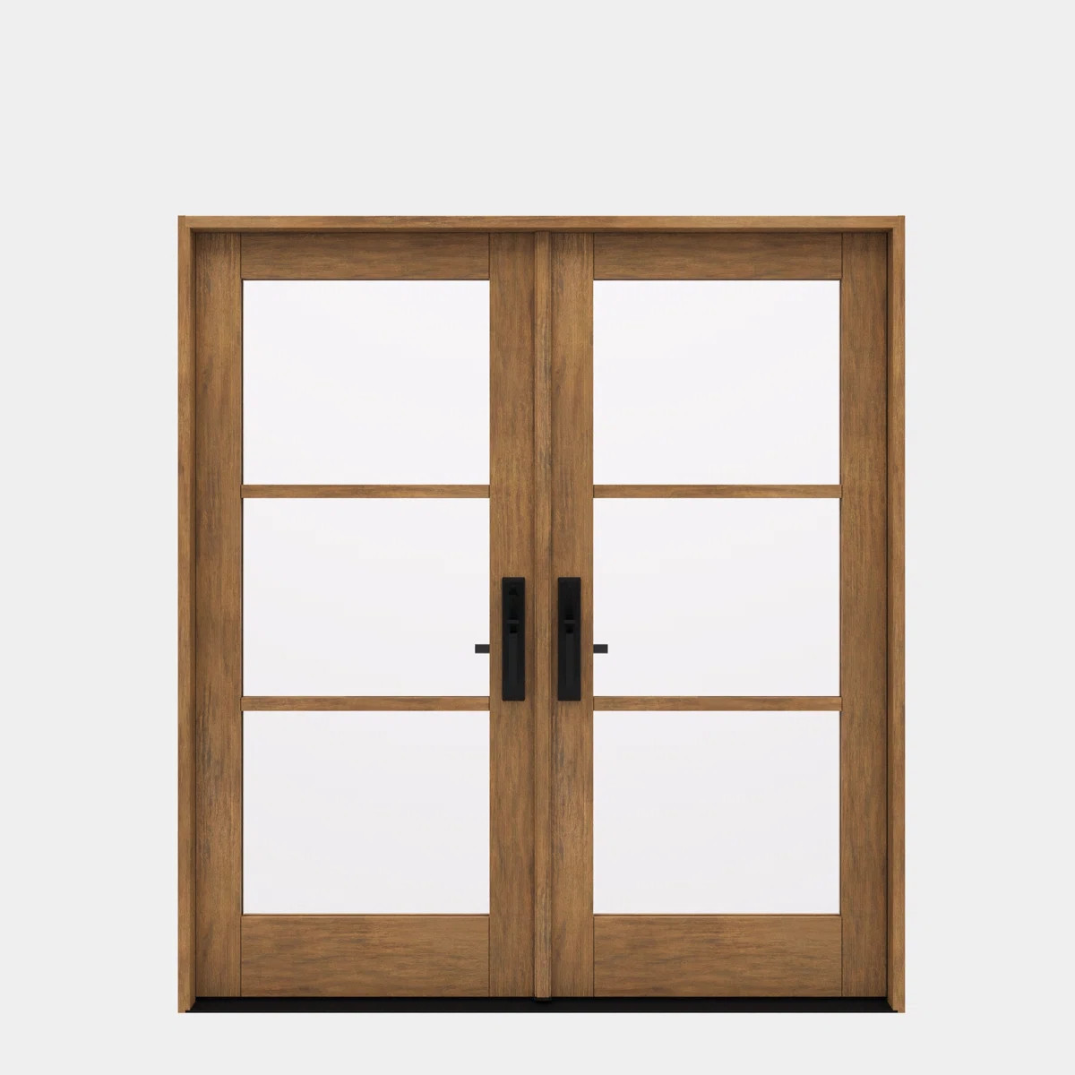 G103-SW-80 | 80" Double Door, RTA Prehung Exterior, SDL 3 Lite, Unfinished Mahogany Wood | Wayfair North America