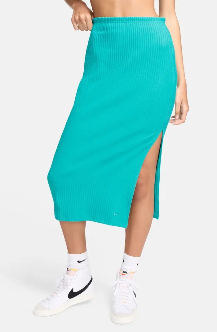 Nike Side Slit Rib Midi Skirt | Nordstrom | Nordstrom