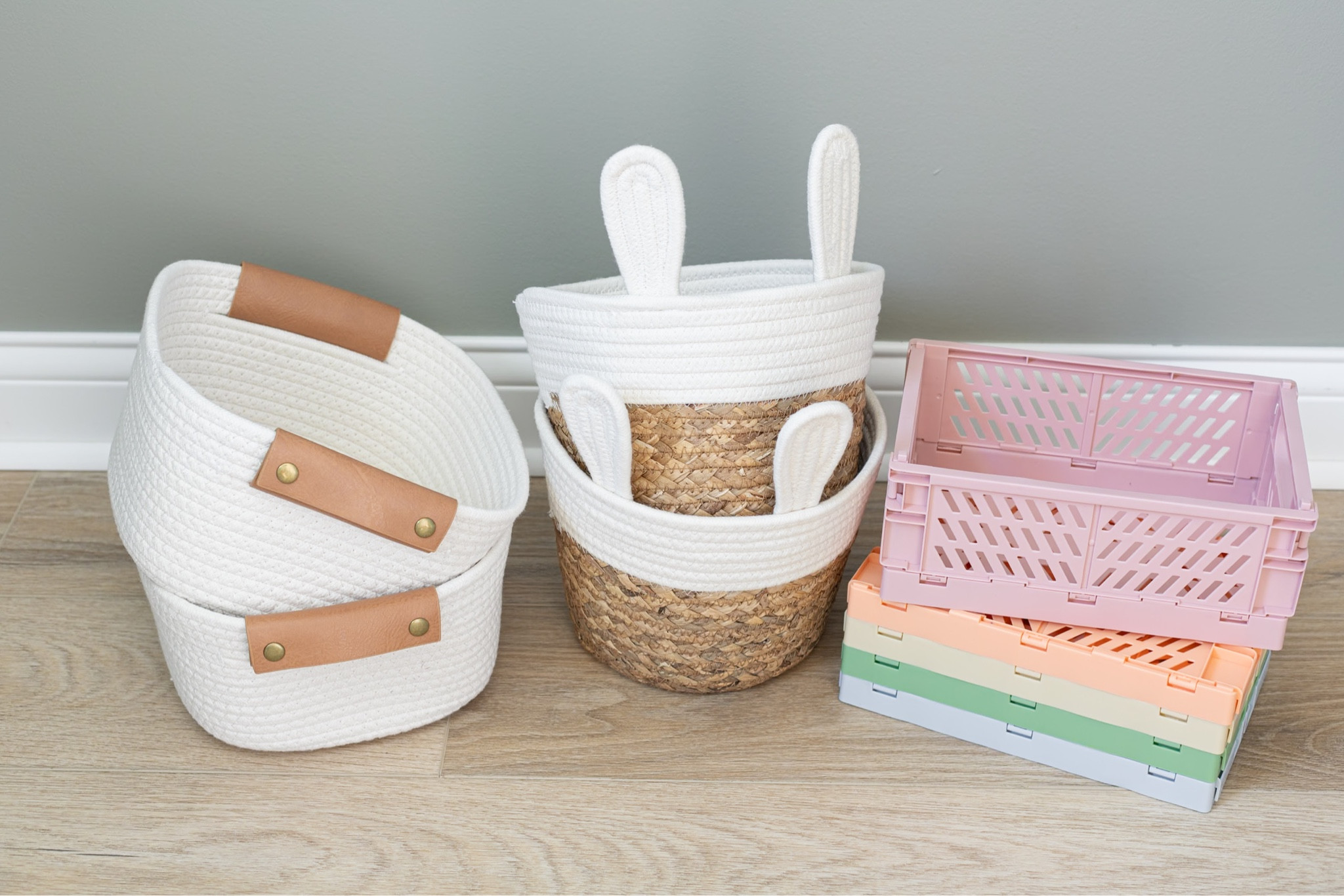 Cute Easter basket ideas for babies, toddlers, and kids. Neutral Easter basket, folding crate, Target rope basket, bunny ears basket.

#LTKSeasonal #LTKkids #LTKparties