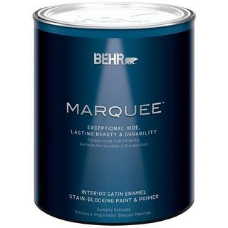 BEHR MARQUEE 1 qt. Deep Tint Base Satin Enamel Interior Paint & Primer 745304 - The Home Depot | The Home Depot