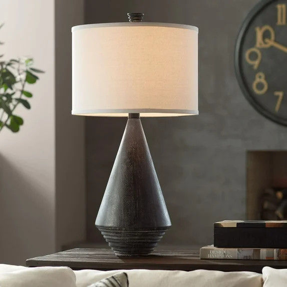 360 Lighting Adelis 31" Tall Pyramid Large Modern End Table Lamp Textured Black Finish Single Whi... | Walmart (US)
