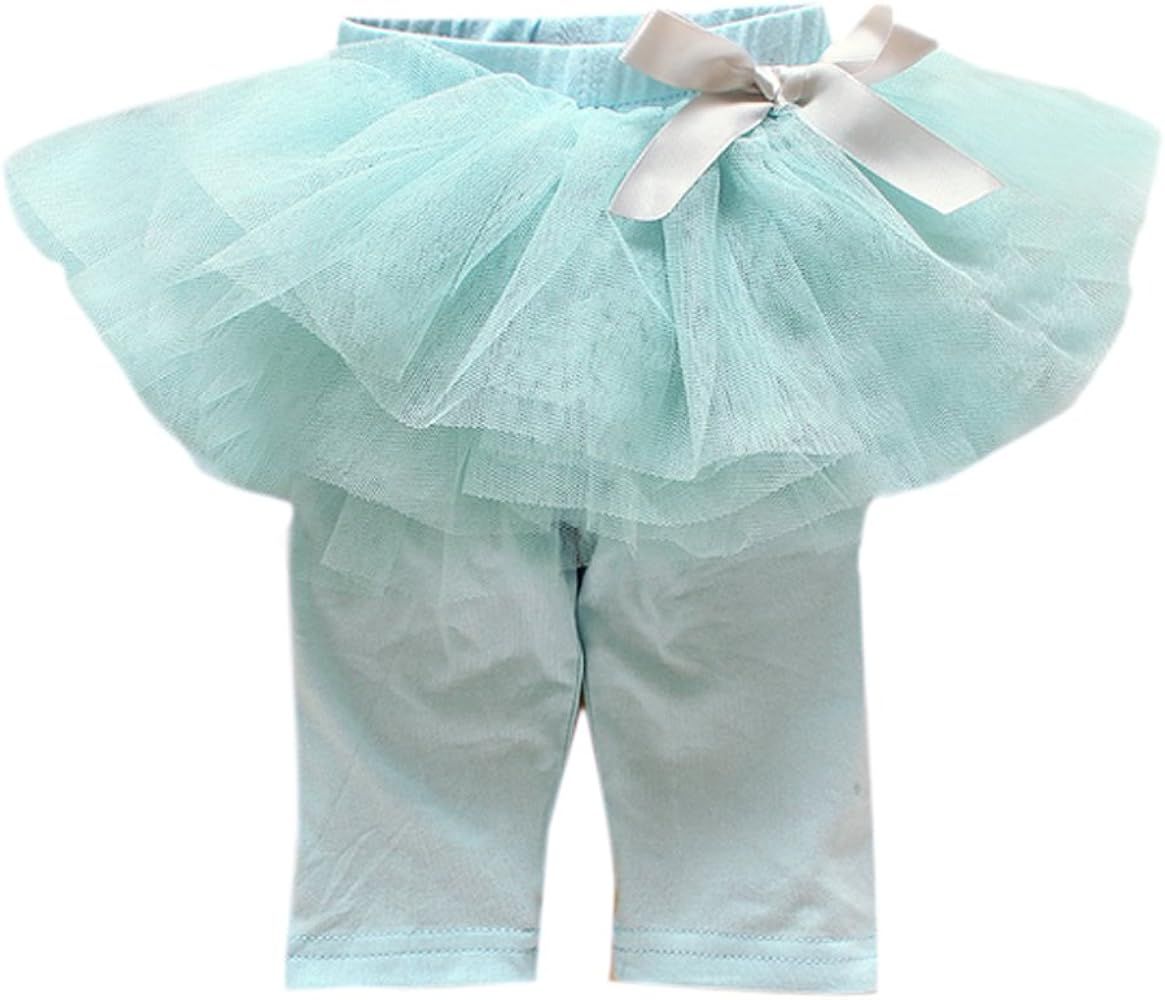 ESHOO Baby Girls Fake Two-Piece Lace Culottes Leggings Tulle Pants Bow Tutu Dress | Amazon (US)