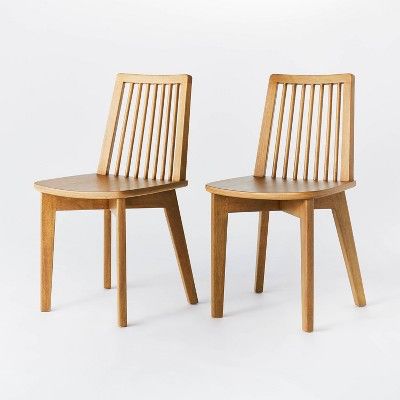 2pk Linden Modified Windsor Wood Dining Chair - Threshold™ designed with Studio McGee | Target