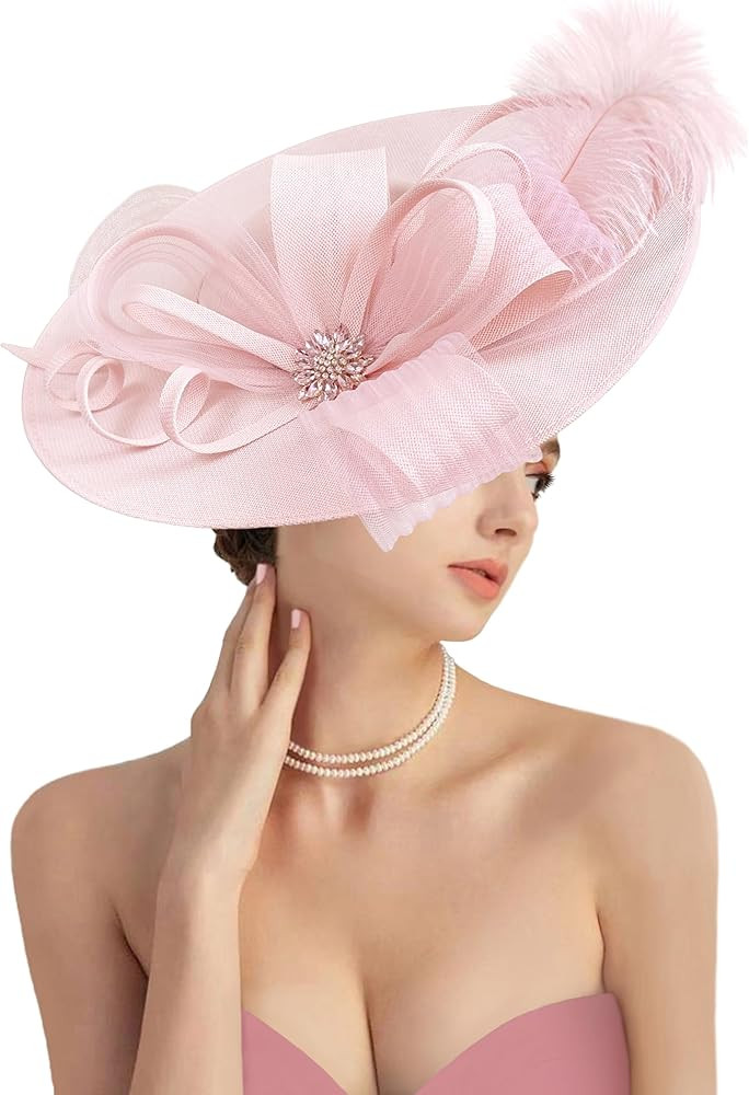 dressfan Fascinator Hats for Women,20s 50s Linen Vintage Hat for Derby/Church/Wedding/Cocktail/Te... | Amazon (US)