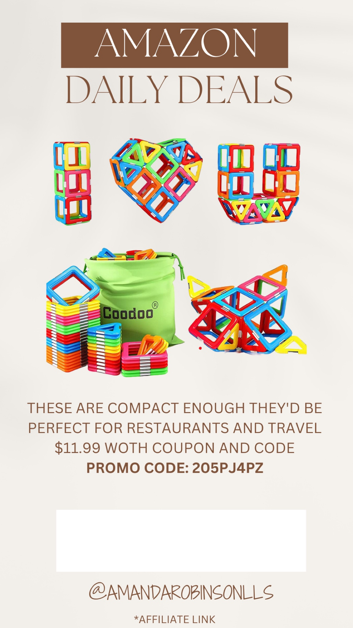 Amazon Daily Deals
Magnetic building toys

#LTKkids #LTKsalealert #LTKfindsunder50