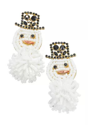 Belk Seed Bead Snowman Earrings | Belk