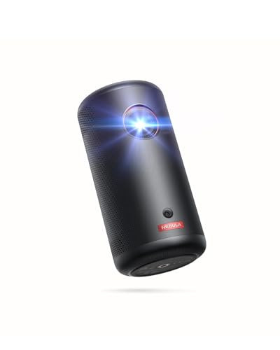 Nebula Capsule3 Mini Beamer, Smart Projektor, 1080p, WLAN, 200 ANSI-Lumen, Tragbarer Beamer, mit GTV, Netflix Vorinstalliert, Dolby Digital, 120-Zoll Bild,integrierter Akku, 2,5 Stunden Spielzeit | Amazon (DE)