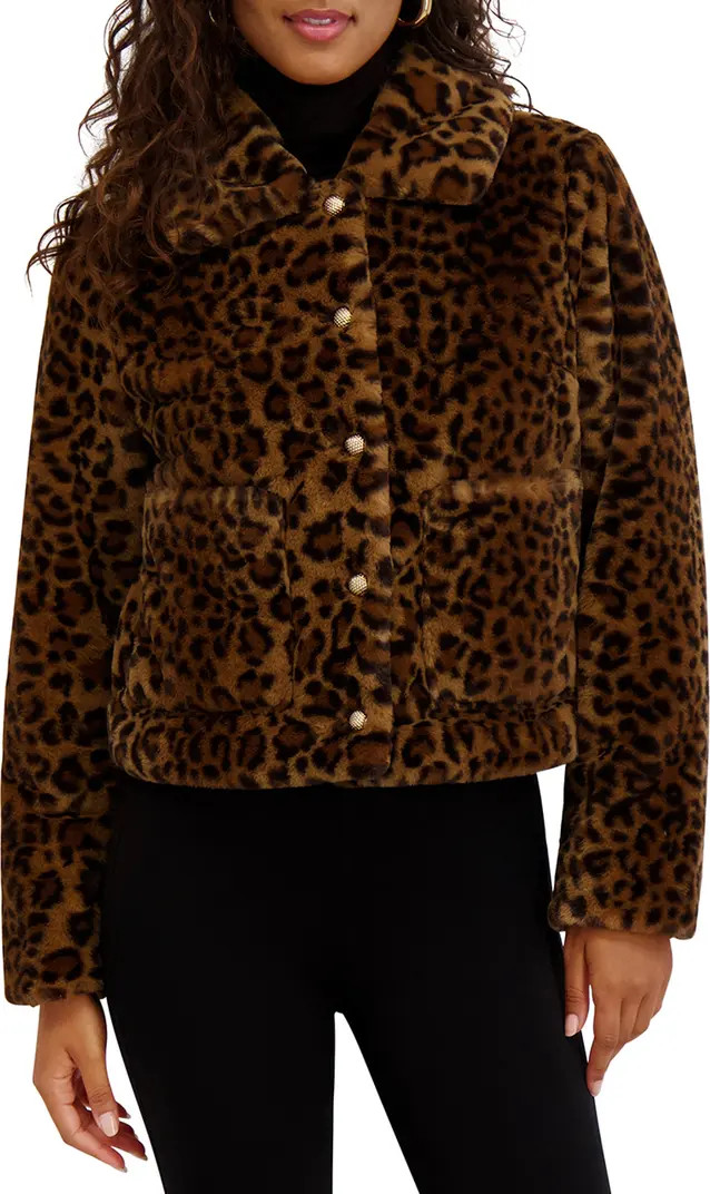 Leopard Print Faux Fur Short Jacket | Nordstrom