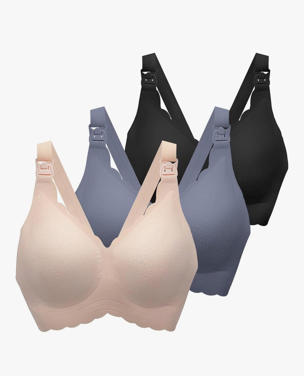 Favorite Budget friendly Nursing Bras! Normally just one bra is around $40 and you get all three for the price ! 🩷 and I love the material ! 