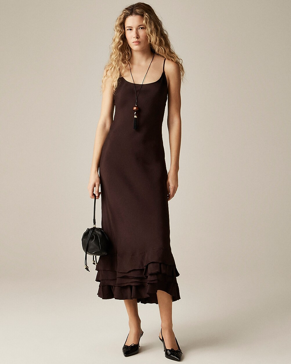 Ruffle-trim slip dress | J. Crew US