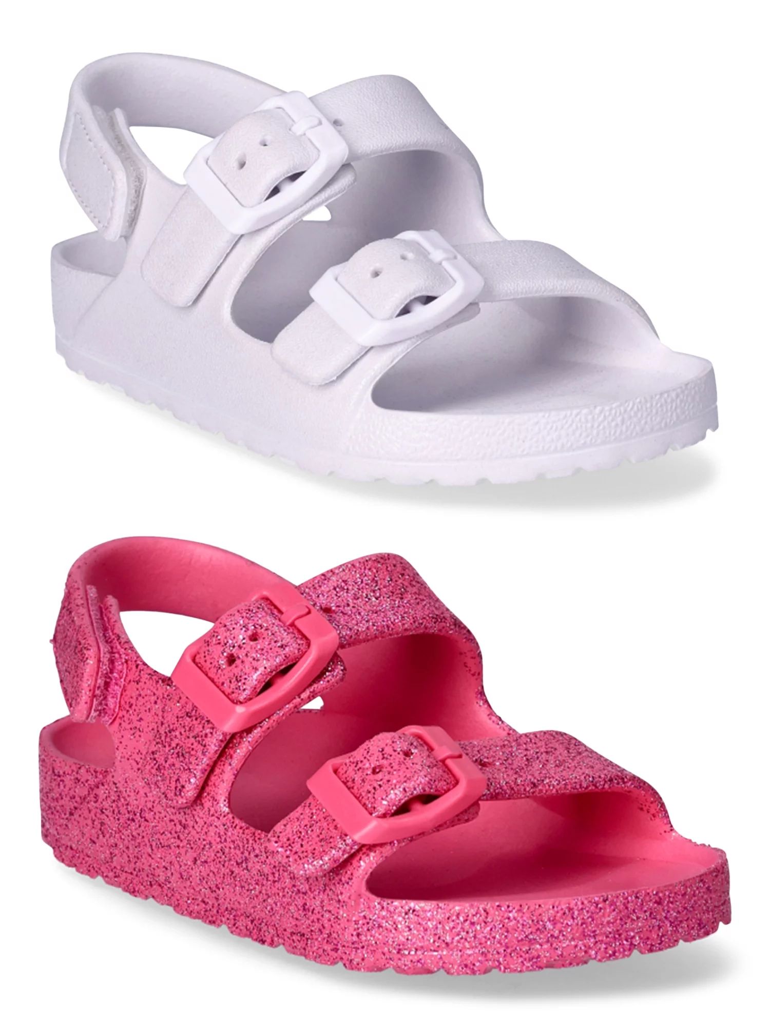 Wonder Nation Toddler Girls Buckle Sandals 2-Pack - Walmart.com | Walmart (US)