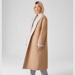 Doubleface Wool Cashmere Shawl Collar Coat | Eileen Fisher
