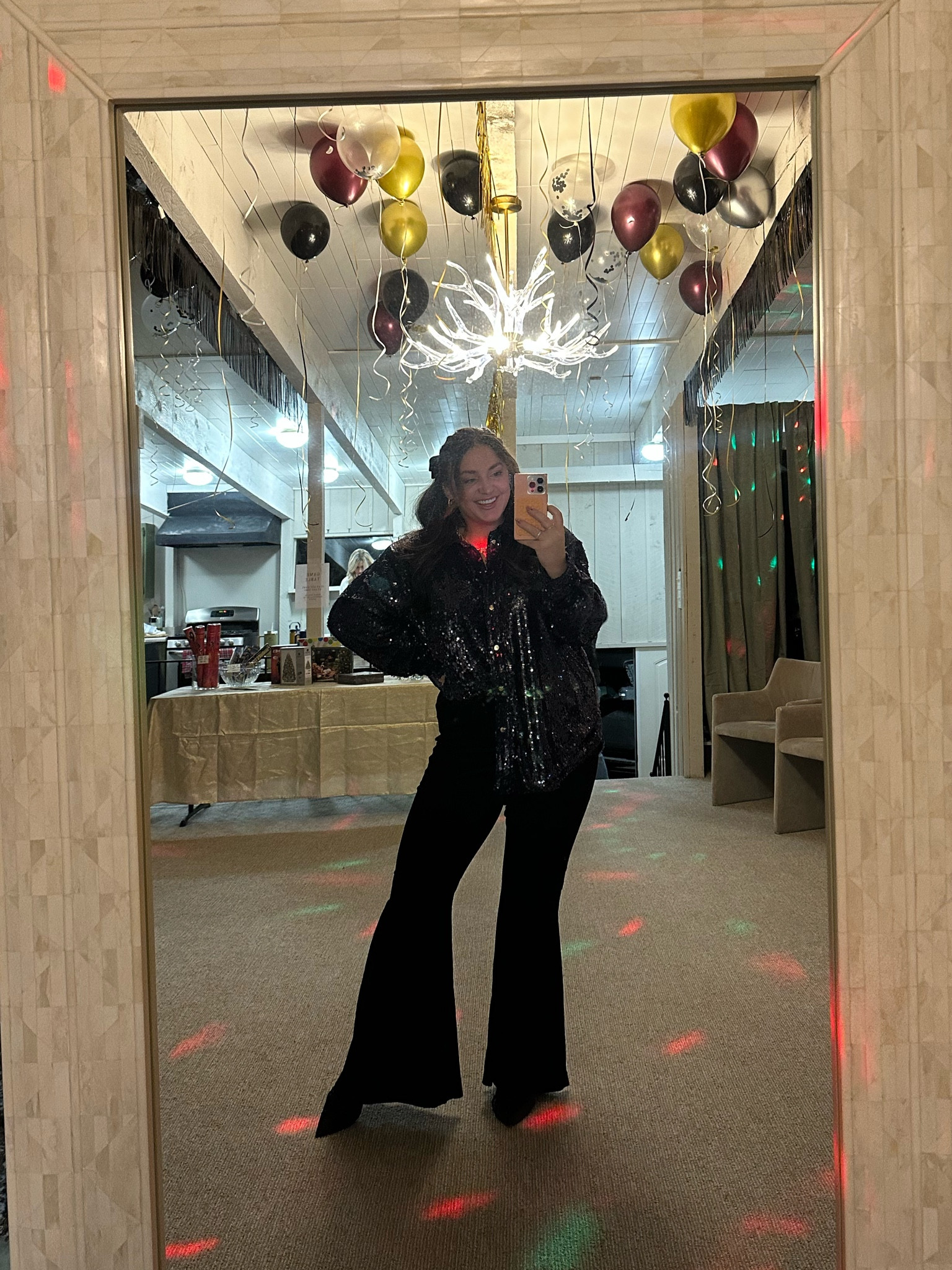 NYE outfit option 1: 
lmk which one you like more ✨ 
wearing size XL in top and pants and size 8 in shoes 

#LTKParties #LTKMidsize #LTKStyleTip