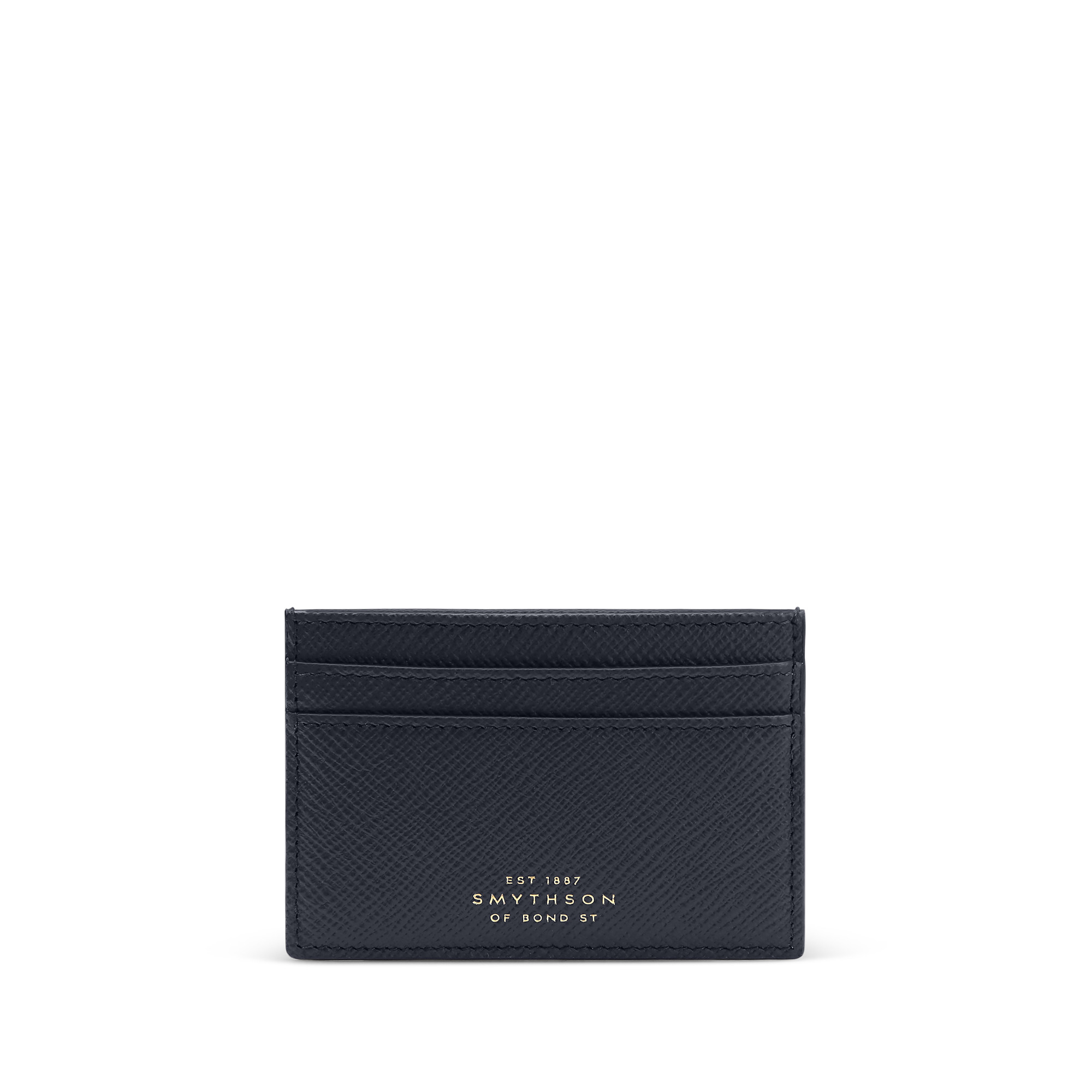 Flat Card Holder in Panama in navy | Smythson | Smythson