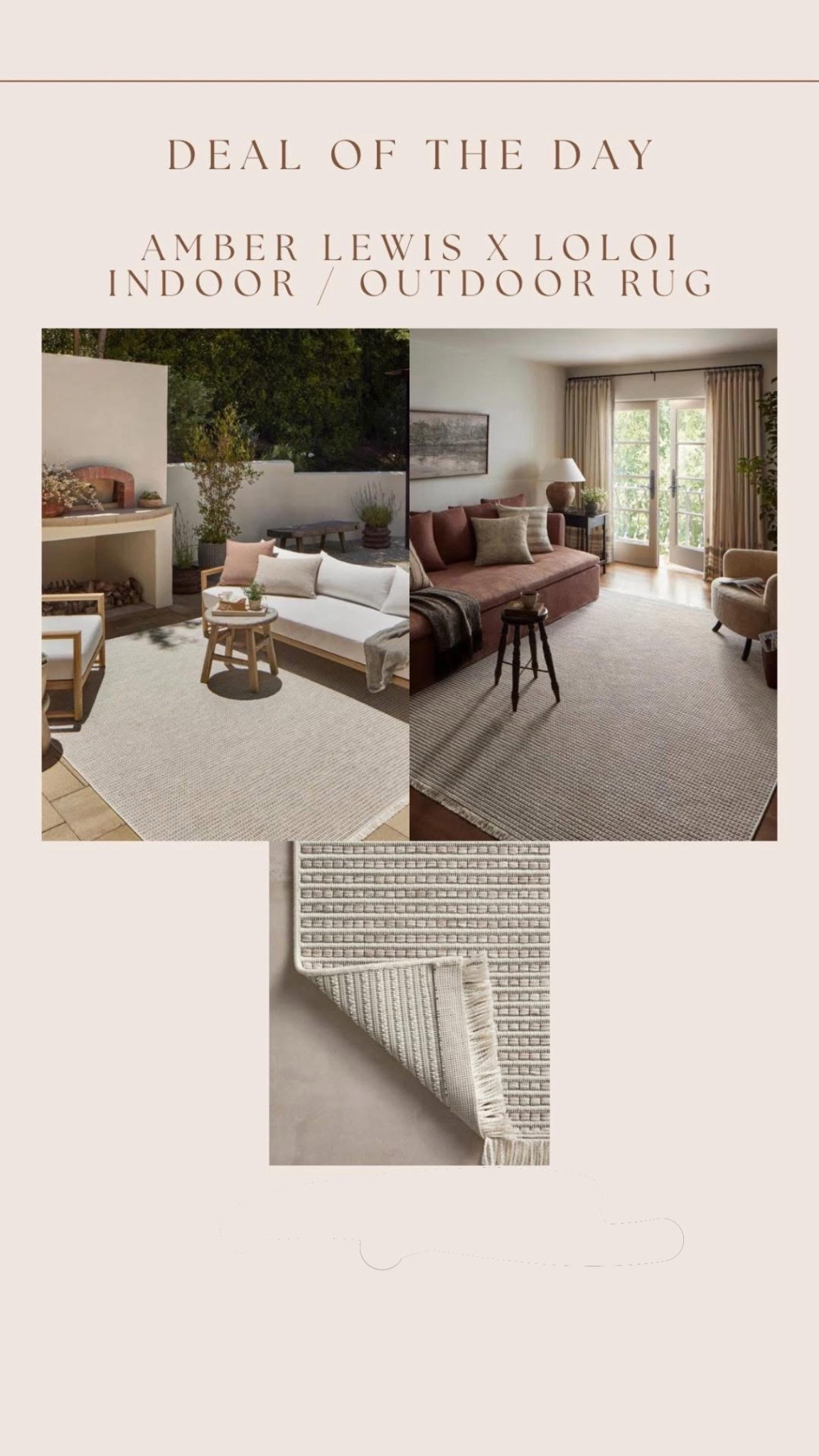 #ad One of my favorite @wayfair stunning neutral indoor / outdoor rugs is on sale!!! 😍🙌🏻#wishyouwerehere  #wayfair #wayfairpartner #outdoor 

#LTKSeasonal #LTKSpringSale