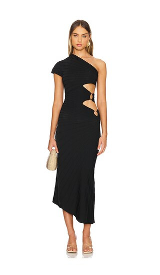Lurenz Knit Midi Dress in Black | Revolve Clothing (Global)