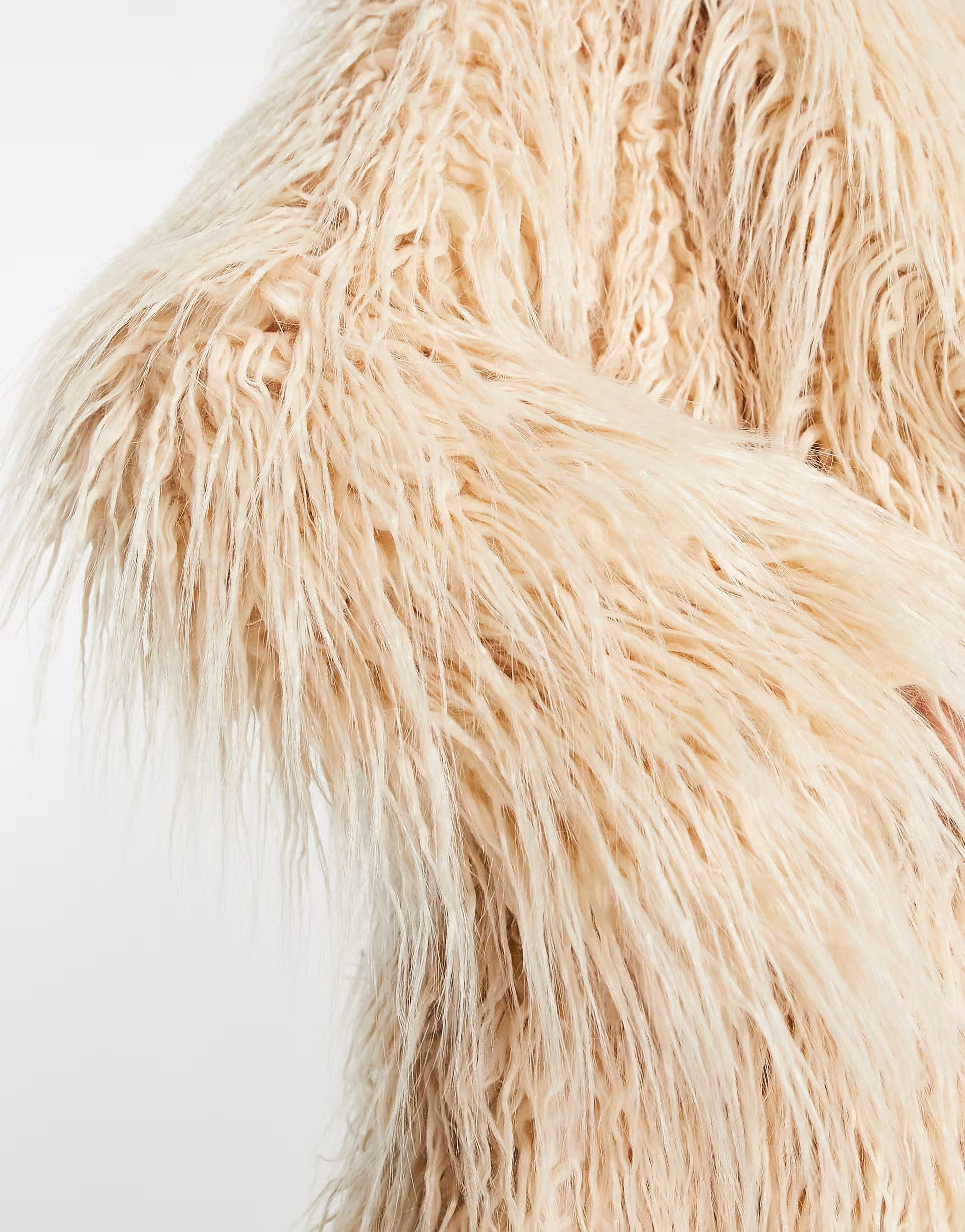 Stradivarius oversized faux fur coat in beige | ASOS | ASOS (Global)