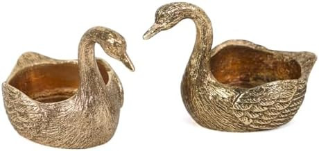 NIKKY HOME Gold Swan Tealight Candle Holders Set of 2, Centerpiece Table Decorations, Decorative ... | Amazon (US)