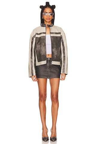 Rachel Mini Skirt in Distressed Black | Revolve Clothing (Global)