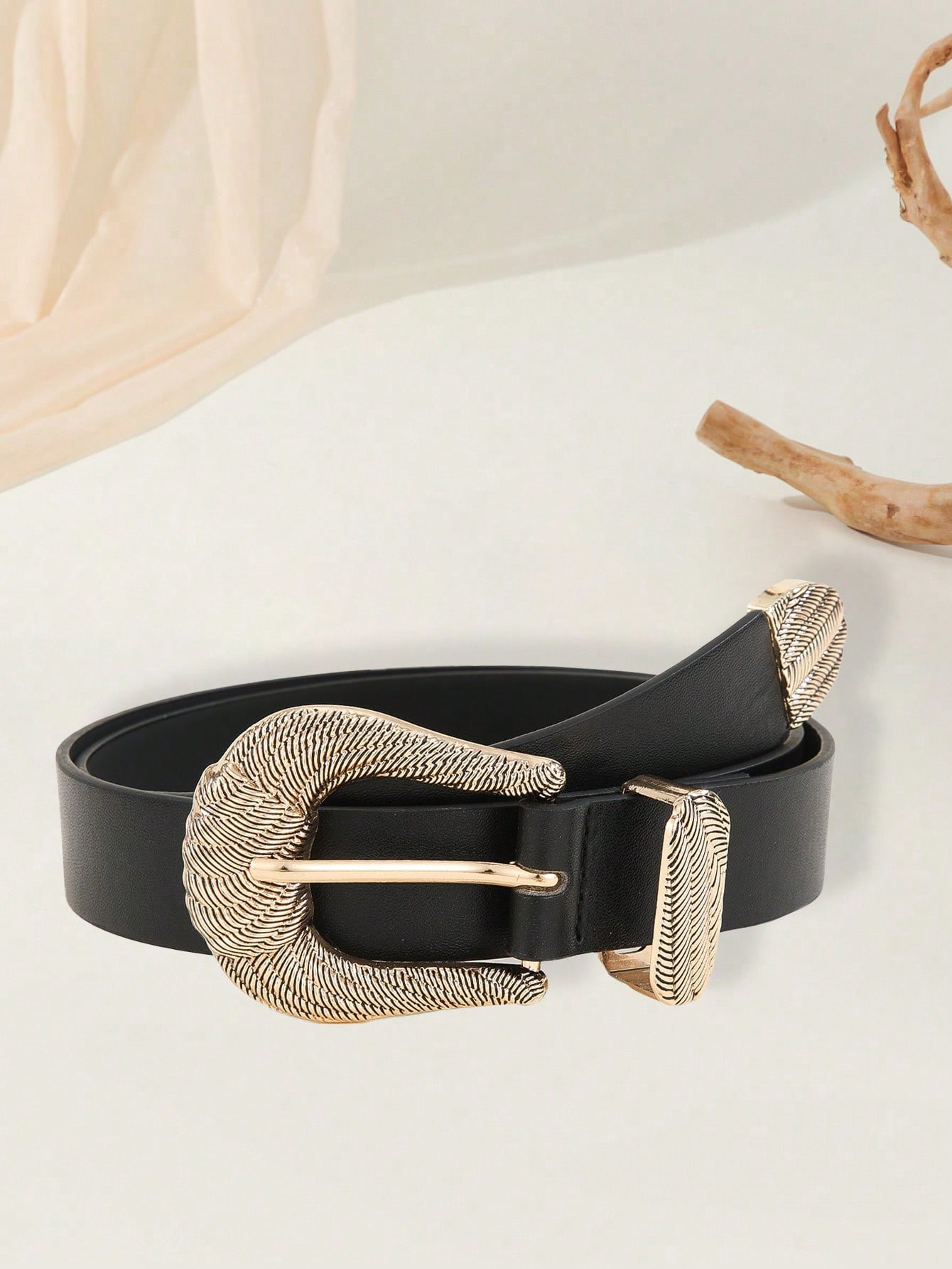 Street Simple Style Western Textured Buckle Belt For Coats And Dresses Halloween | SHEIN