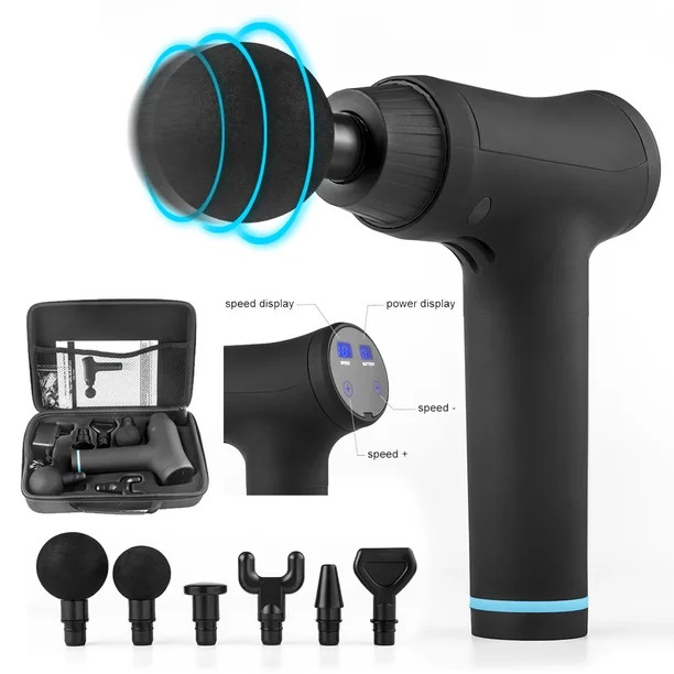 XtremepowerUS Premium Electric Massage Gun Cordless with (6) Massage Heads LCD w/ Carrying Case K... | Walmart (US)