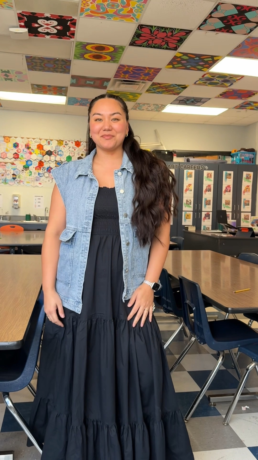 Cute and comfy teacher fit of the day🤎 

Vest/ TTS, sized up to a L for more oversized look 
Dress/old Abercrombie, linked similar 

casual chic // fall outfits // summer outfits // maxi dress // Amazon fashion finds 

#LTKFindsUnder100 #LTKWorkwear #LTKSeasonal