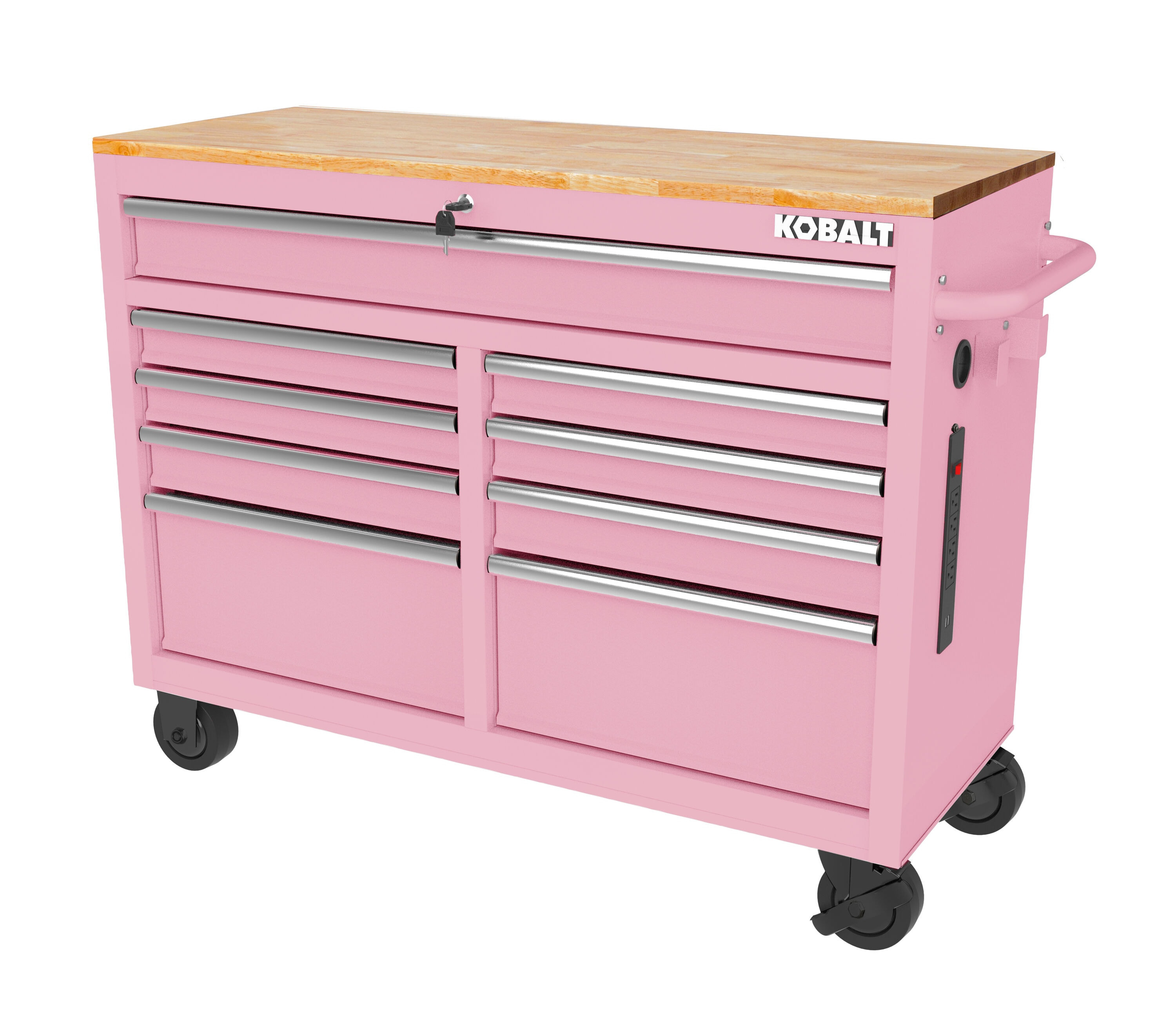 Kobalt 18.1-in W x 37.2-in H 9 -Drawers Rolling Pink Wood Work Bench one_size | 19243 | Lowe's