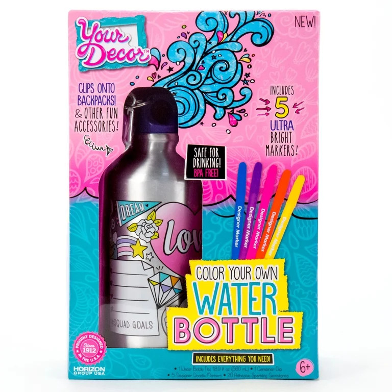 Your Decor Color Your Own Water Bottle Kit - Walmart.com | Walmart (US)