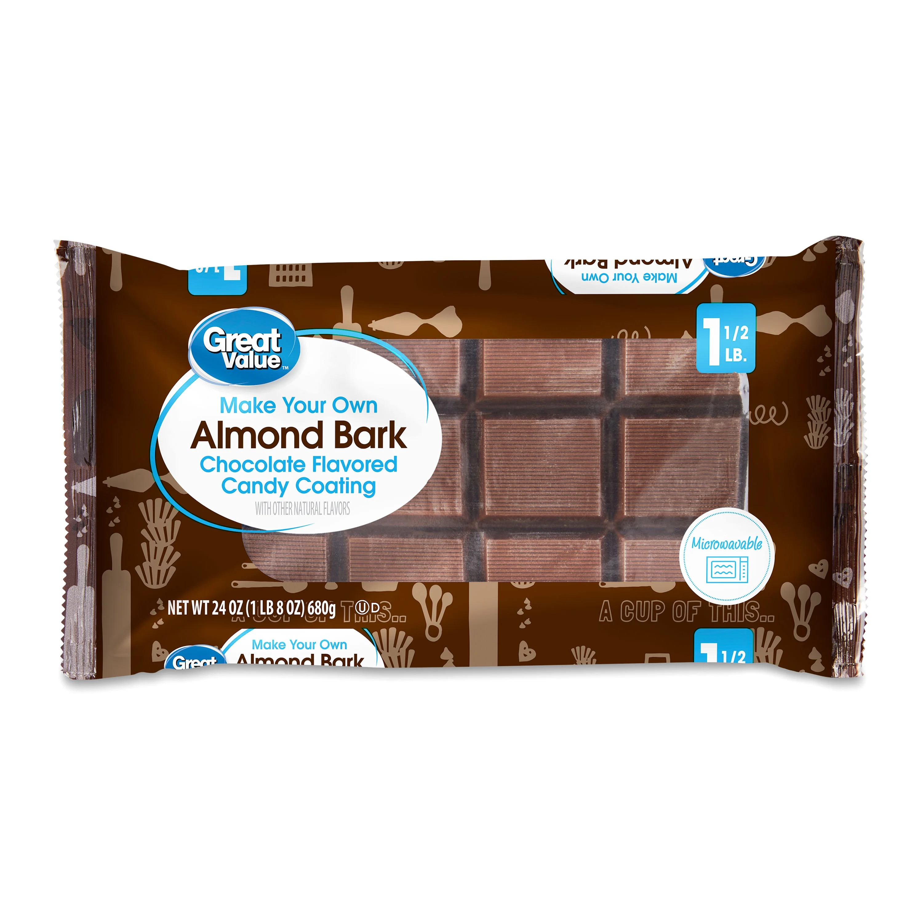 Great Value Chocolate Flavored Candy Coating Almond Bark, 24 oz | Walmart (US)