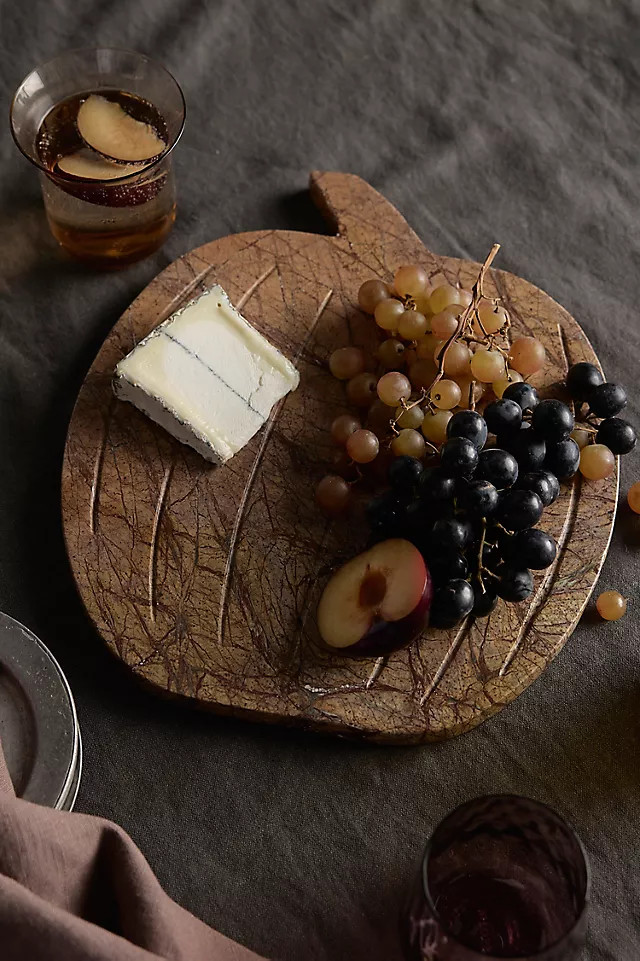 Brown Forest Marble Pumpkin Serving Board at Terrain | Terrain