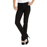 LEE Women's Tall Instantly Slims Classic Relaxed Fit Monroe Straight Leg Jean, Black, 14 Tall | Amazon (US)