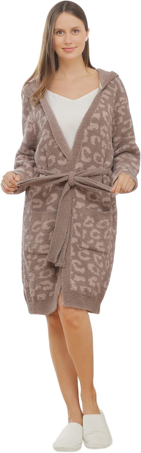 bearberry Hooded Robe Cozy Chic In The Wild Robe Lightweight Soft Plush Bathrobe with Pockets for... | Amazon (US)