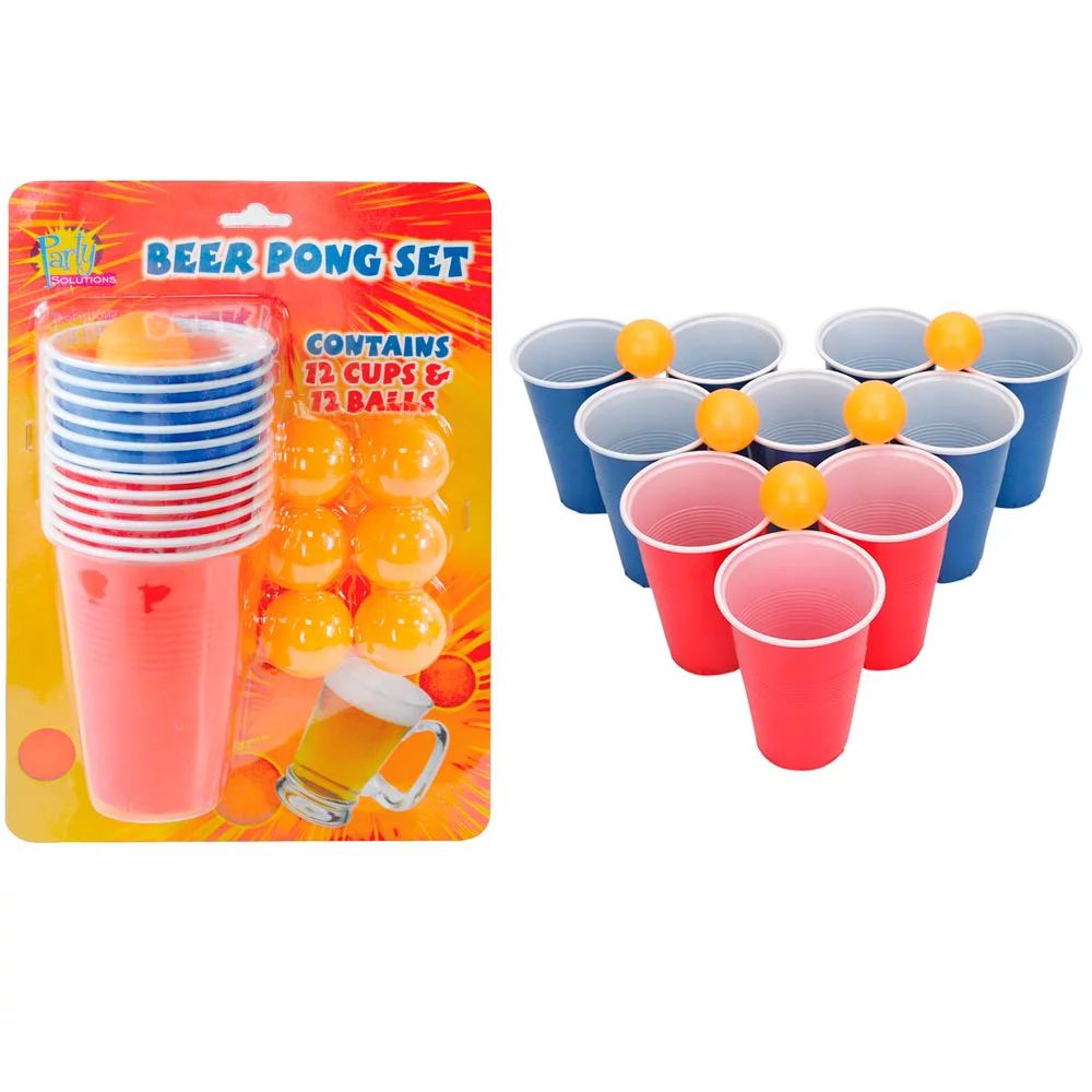 Beer Pong Set Drinking Game Party Cups Balls Drink Indoor Game Fun Beerpong | Walmart (US)