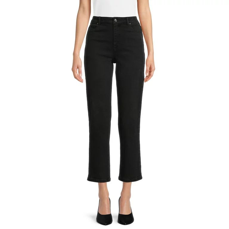 Time and Tru Women's Sequin Side Straight Jeans | Walmart (US)