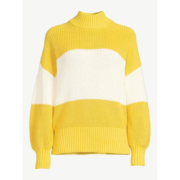 Free Assembly Women's Mock Neck Sweater with Drop Shoulders - Walmart.com | Walmart (US)