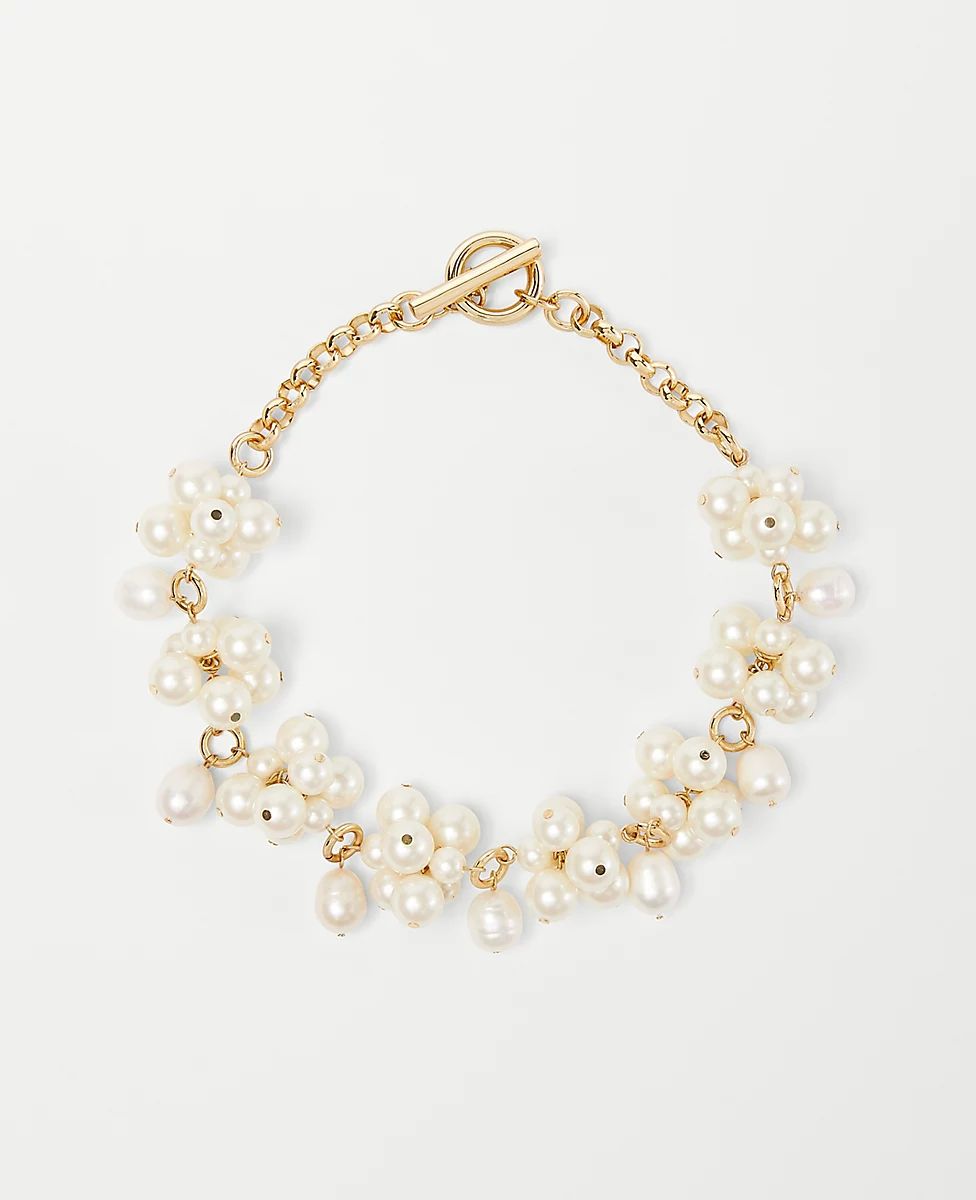 Pearlized Cluster Statement Necklace | Ann Taylor (US)