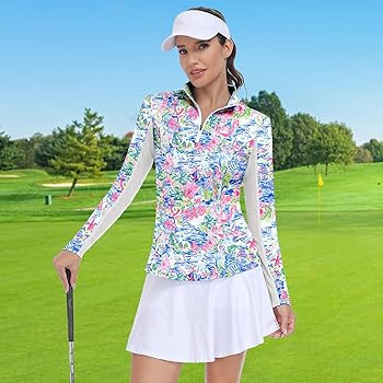 Soneven Women's Long Sleeve Golf Shirts Moisture Wicking Mesh Polo Shirt 1/4 Zip Pullover Athleti... | Amazon (US)