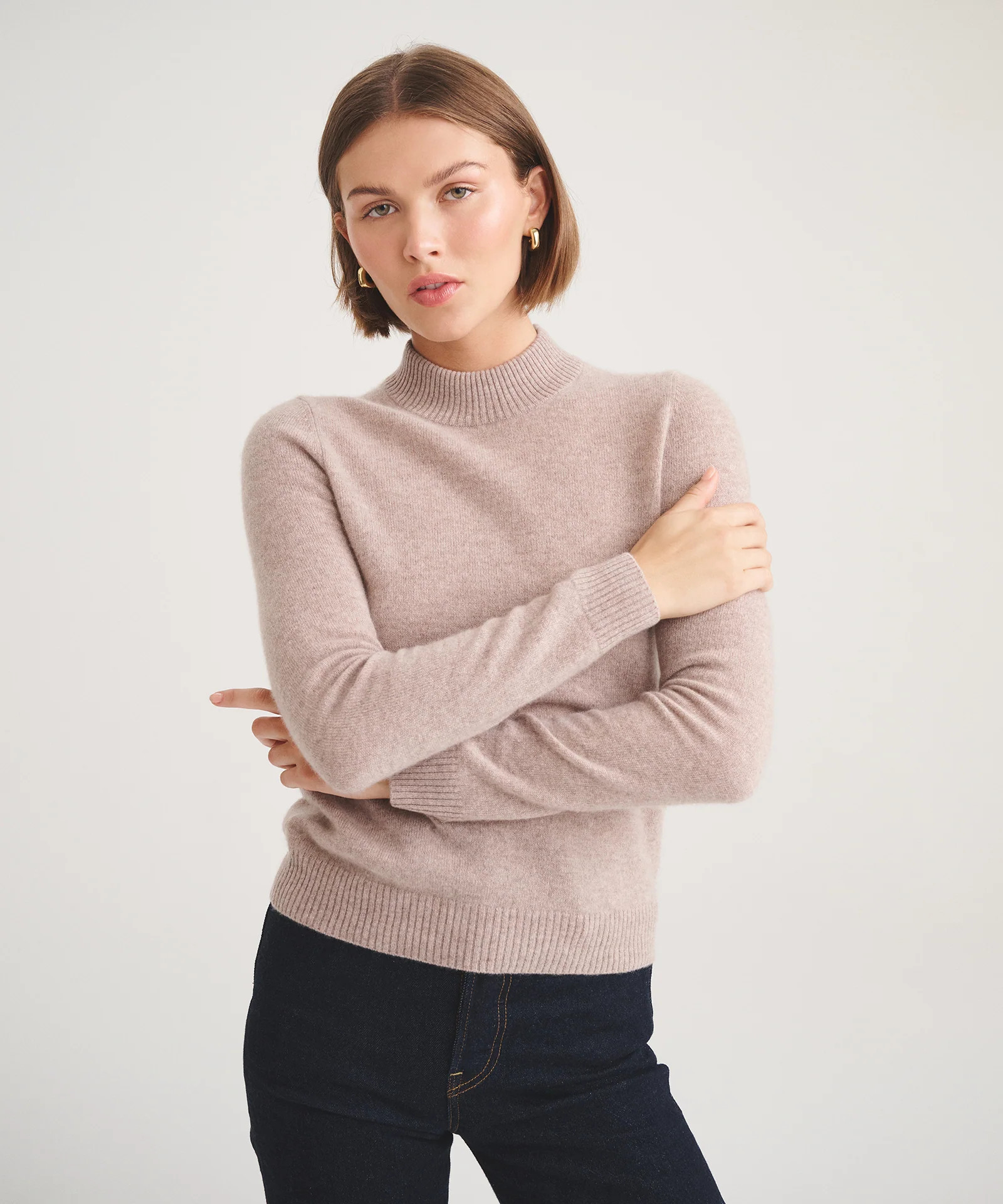 Basic Cashmere Mockneck Sweater | NAADAM