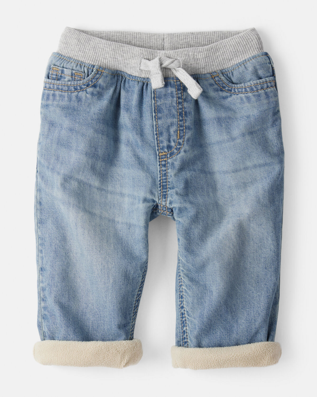 Baby Boy Lined Light Wash Straight Jeans | Carter's Inc