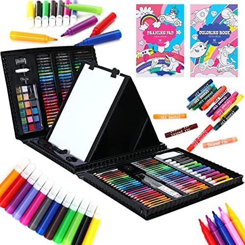 276 PCS Art Supplies Drawing Art Kit for Kids Adults Set with Double Sided Trifold Easel Box with Oi | Amazon (US)