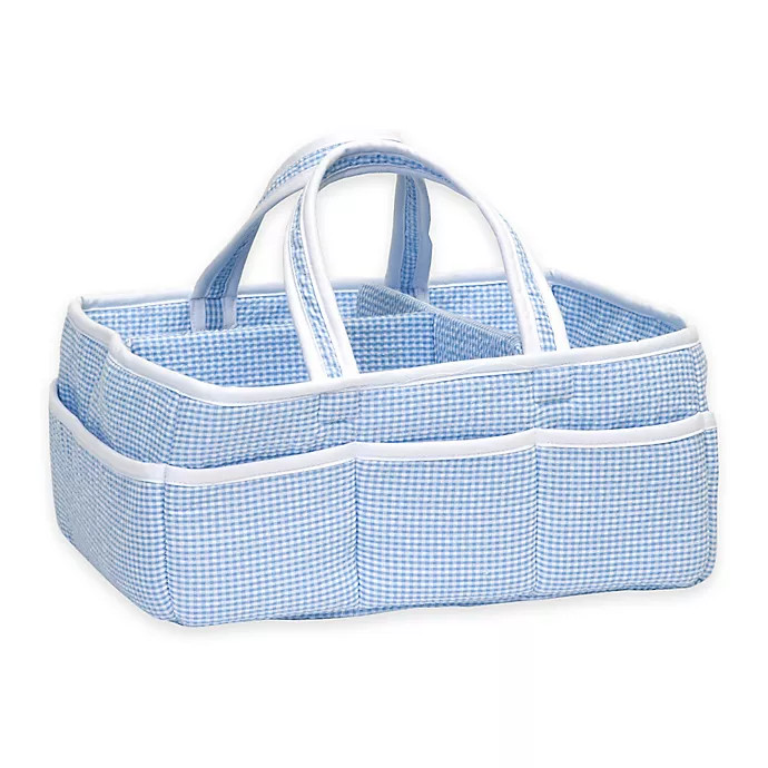 Trend Lab® Diaper Caddy in Blue Gingham Seersucker | buybuy BABY