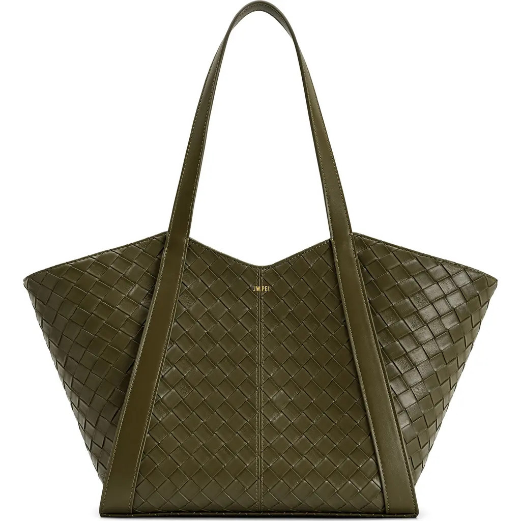JW PEI Large Kiana Woven Tote in Dark Olive at Nordstrom | Nordstrom