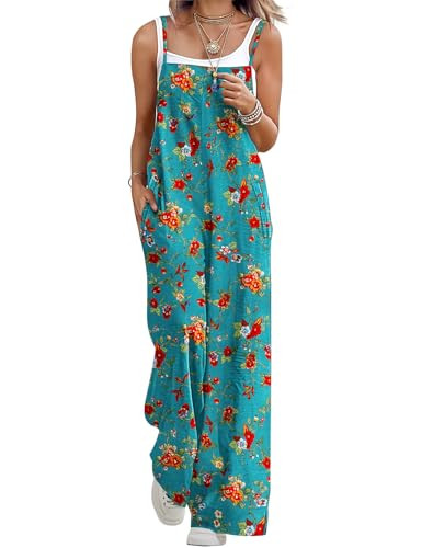 Women Overalls Loose Casual Wide Leg Overalls Summer Jumpsuit with Adjustable Straps & Pockets Bo... | Amazon (US)