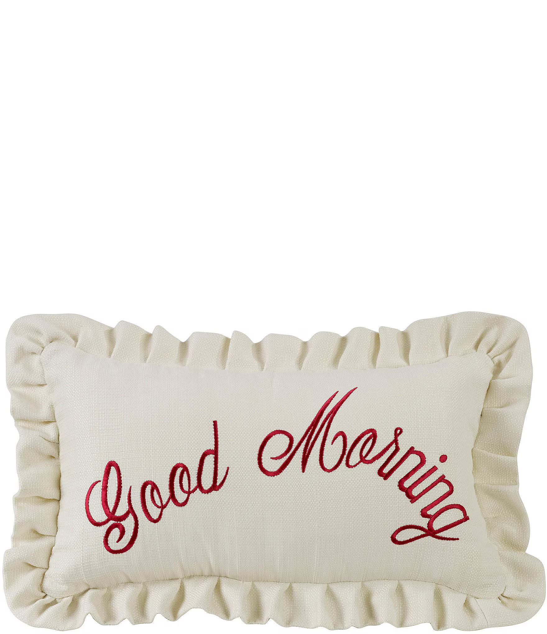 "Good Morning" Embroidery Pillow | Dillard's